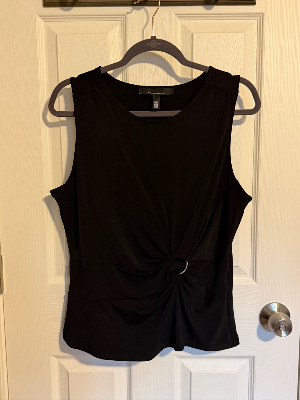 NWT WHBM Ring Detail Ruched Sleeveless Tank Top Large Elegant Chic Business Wear - Picture 3 of 8